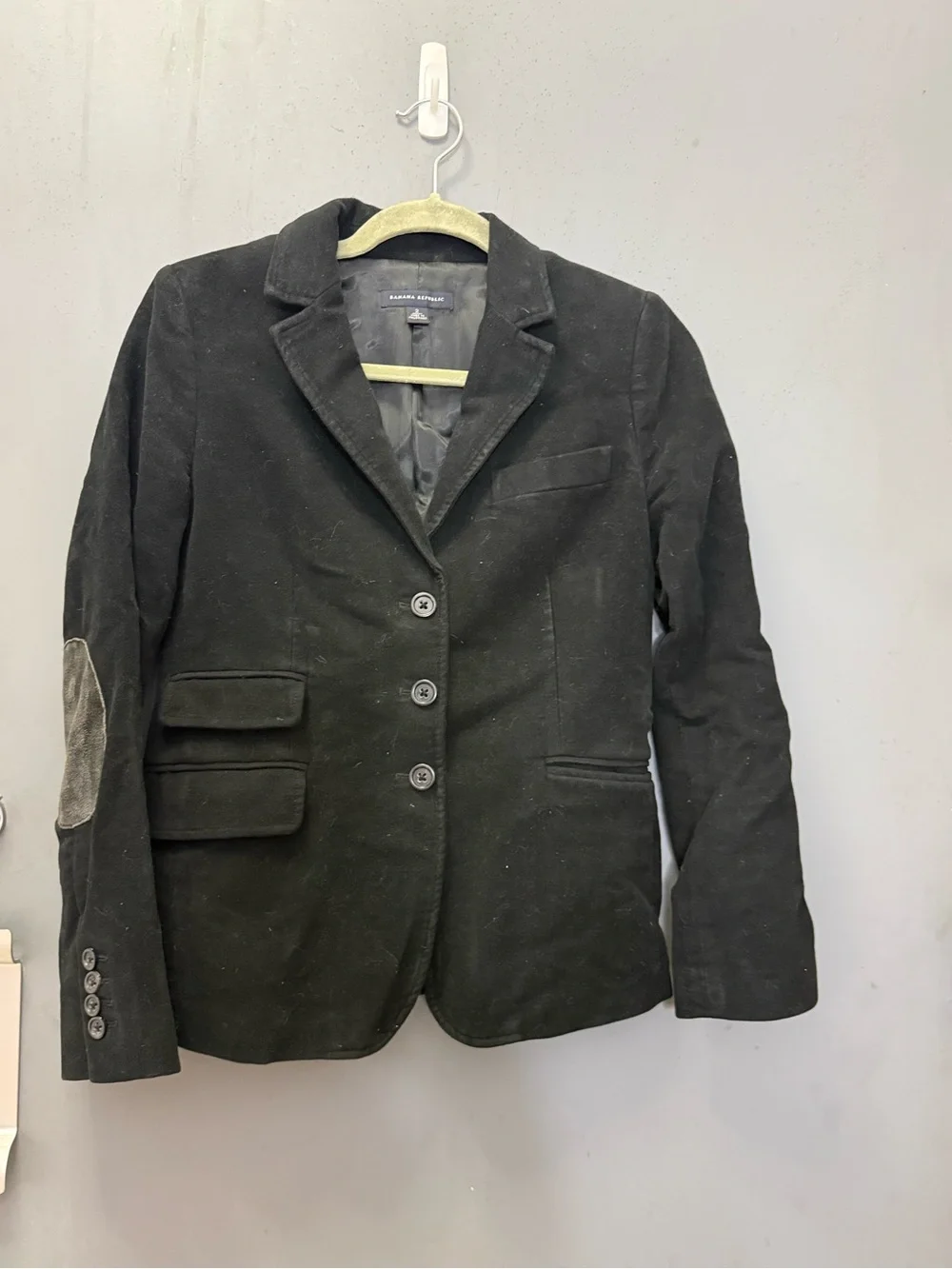 Banana Republic Black Corduroy Blazer with Elbow Patch